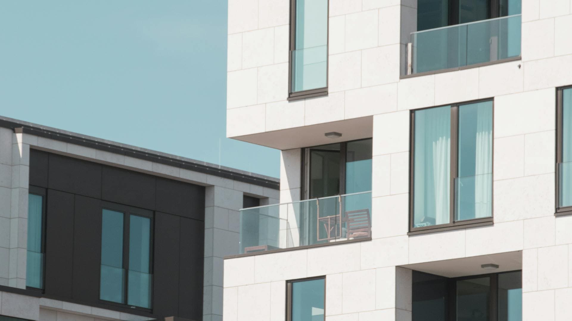 Residential apartment towers against the sky